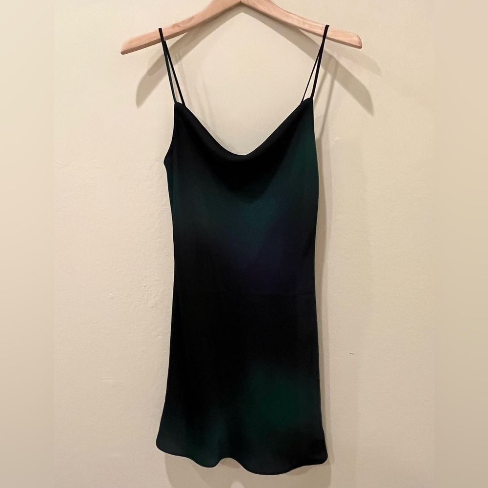 Babaton Black and Green Model Cowel Neck Dress